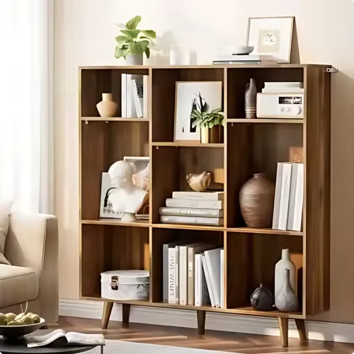 Mid-Century Wooden Bookcase Shelf