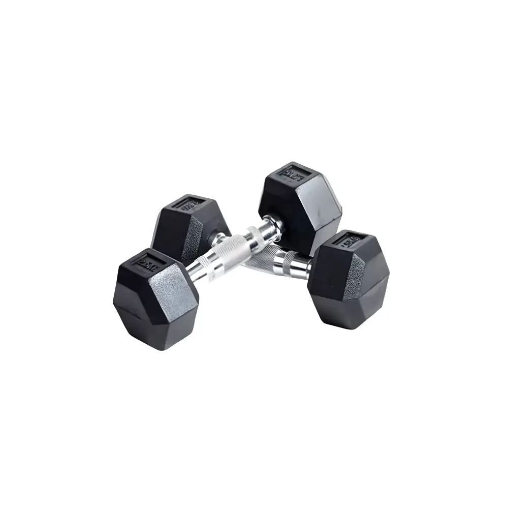 Rubber hexagonal dumbbells